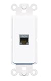 RiteAV - Shielded Cat6 Port Wall Plate Decorative (Rocker) White