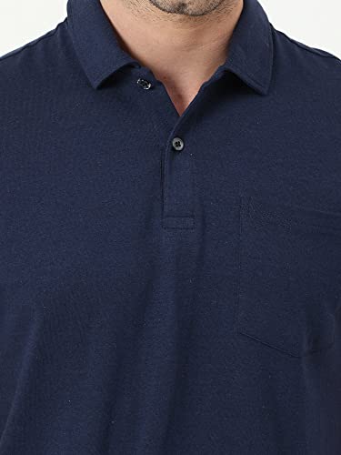 Image of ECOLINE Clothing Mens Cotton Solid Polo Neck Half Sleeve Pocket T-Shirt