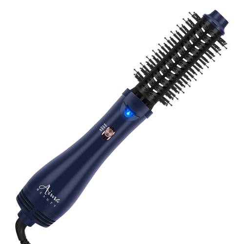 Hair Dryer Brush, Aima Beauty 4-in-1 Upgrade Hot Air Straightener Curler Function for Women, Hair Styling Tools, Prussian Blue-Round