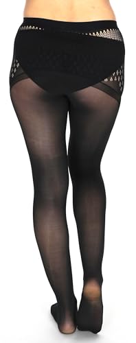 Mona's Choice Lightweight Semi-Opaque Low Waist Mens Trouser Tights/Mens Pantyhose (US, Alpha, Large, Regular, Regular, Pouch, Black)4