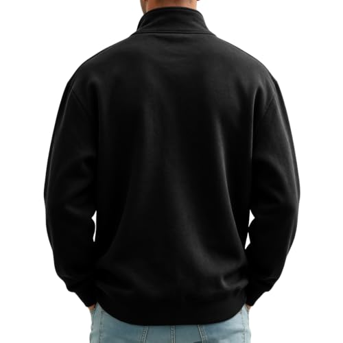 Fleece Sweatshirt Men Comfy Quarter Zip Pullover Sweatshirt Sweat Shirt - image 4