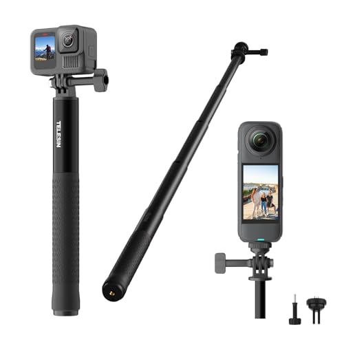 TELESIN 90cm yʎB_ ANVJp A~jE X[XXgb` ϋv œ_ HiVR[ ȂB_ ANVJ Go Pro Hero 13 12 11 10 9 Insta360 X5 X4 X3