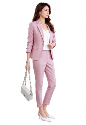 Image of Women's Suit Blazer 3 Piece Office Business Casual Single Breasted Blazer Jacket Pant and Canny Set