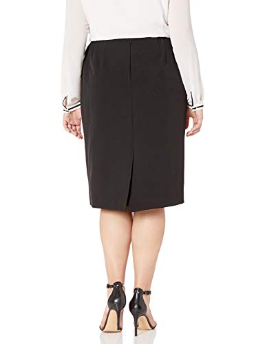 Kasper Women's Plus Size Stretch Crepe Skimmer Skirt, Black, 16W #TOP1