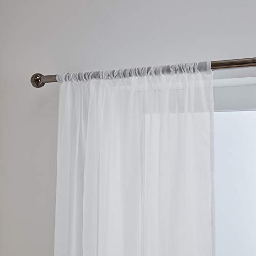 John Aird Lucy Voile Curtains - Rod Pocket Slot Top - Pair Net Curtains - 2 Panels (White, W 58" x L 108") - Image 3