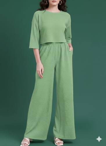 Image of Zilcon Women Bricks Wool 2 Piece Sets for Women Casual Summer Travel Vacation Outfits Pajama Sets Cap Sleeve Lounge Set
