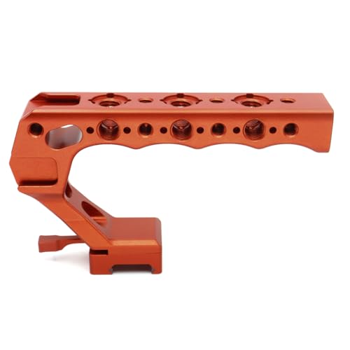 Image of NATO Top Handle, Quick Release NATO Grip with 4 Cold Shoe Adapters for DSLR Camera Cage, Universal Top Handle with 3 /8-16 and 1 /4-20 Thread Holes (Orange)