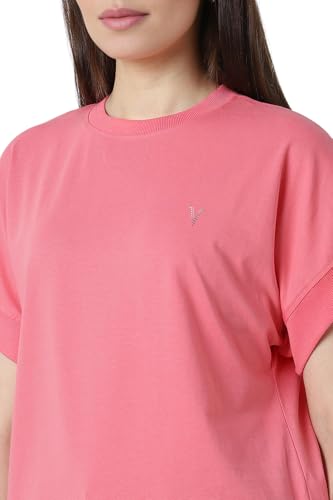 Image of Van Heusen Women's Cotton Regular Fit Half Sleeve Crew Neck Casual Regular Comfort Fit T-Shirt