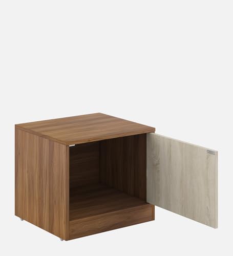 Image of Stanley Bedside Table | Engineered Wood | Exotic Teak Finish | Elegant and Sturdy | Bedroom Side Table | Knock-Down Delivery | 36-Month Warranty