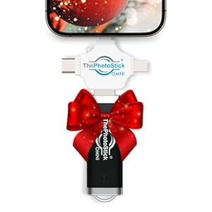 ThePhotoStick® Omni – Unidad flash USB de 128 GB y Memory Stick – Copia de seguridad de fotos y videos para iPhone, Android, Mac y PC – Conexión multipuerto para almacenar y transferir archivos