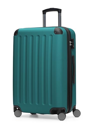 HAUPTSTADTKOFFER   Spree   Maleta rígida, Trolley expandible, Equipaje de Viaje, 4 Ruedas Dobles, TSA, 65 cm, 74 litros, AquaVerde