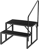 Hot Tub Steps with Handrail, Inflatable Hot Tub Accessories for Adults, Bathtub Accessories for Relaxing Spa, Waterproof Non-Slip Outdoor Steps, Universal Spa Steps Hot Tub (2 Step-Single handrail)