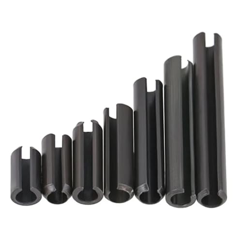 Pasador de resorte ranurado M10 x 45mm de acero negro, espiga elástica de sujeción 5