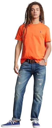Image of POLO RALPH LAUREN Mens Big & Tall Crew Neck T-Shirt (4LT, SailingOrange)