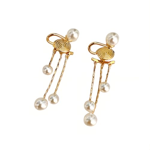 Boucles d'oreilles sans perçage pendantes plaqué or pour oreilles non percées
