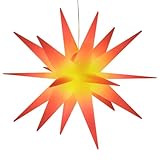 vidaXL Weihnachtsstern, Faltbar Beleuchtet Adventsstern mit LED, Wasserdicht Weihnachtsbeleuchtung mit Timer, Leuchtstern Weihnachtsdeko für Innen Außen, Rot 100 cm