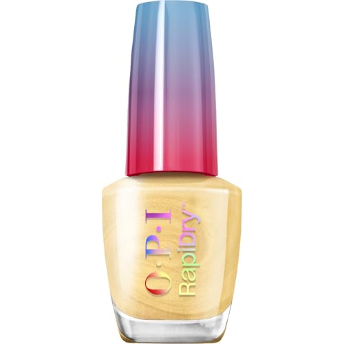 OPI RapiDry Winter Gets the Gold | Opaque Bright Warm Yellow Gold...