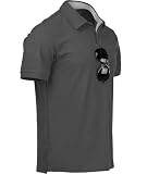 Elainone Polo de manga corta para hombre, L
