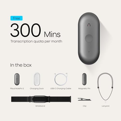 Plaud NotePin Voice Recorder, AI Voice Recorder, App Control, Wearable AI Notetaker, AI Transcribe & Summarize, Support 112 Languages, 64GB Memory, Audio Recorder for Lectures, Meetings, Black 7