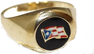 Diamantados of Fla Puerto Rico Flag Ring 18k Gold Plated Ring - Puerto Rico Size 9