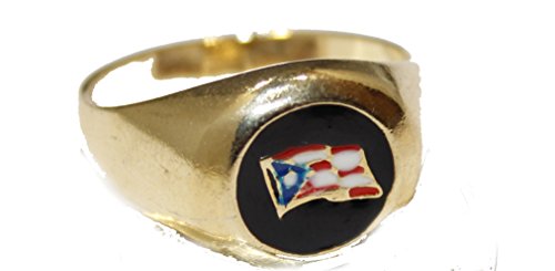 Diamantados Of Fla Puerto Rico Flag Ring 18K Gold Plated Ring - Puerto Rico Size 9 #TOP26