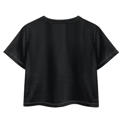 Image of Kids Crop Top Short Sleeve T-Shirts for Girls Size 5-14