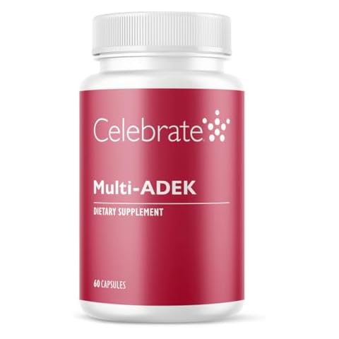 Celebrate Vitamins Multi ADEK, Iron Free – Daily Bariatric Multivitamin, High Level of Vitamins A, D, E, K & B12 for Duodenal Switch Surgery Patients (60 Capsules) Cover