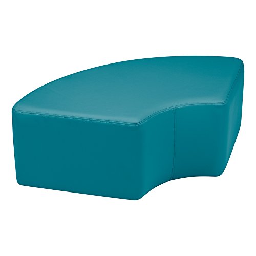 Image of Sprogs 12 inch H Structured Quarter Round Stool -Flexible Modular Collaborative Soft Seating for Office, Home, Lounge and School Classrooms with Durable Frame & Set of 2 inch Casters Add-on -Teal