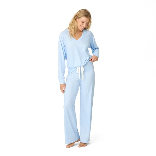 Image of PJ Salvage Women's [Amazon Exclusive] Cloud Jersey Open-bottom Pajama 2-piece Pj Set