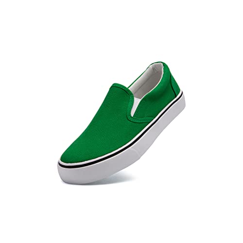 Emma Shoes Low-Top Slip Ons Women's Fashion Sneakers Casual Canvas Sneakers for Women Comfortable Flats Breathable Padded Insole Slip on Sneakers Women Low Slip on Shoes, Emerald Green, 9