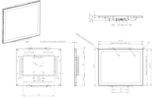 Image of 19 Inch Industrial Touch Display1280x1024 5:4 Aspect Ratio Waterproof VESA+Panel Mount for Indusitrial Retail Commercial