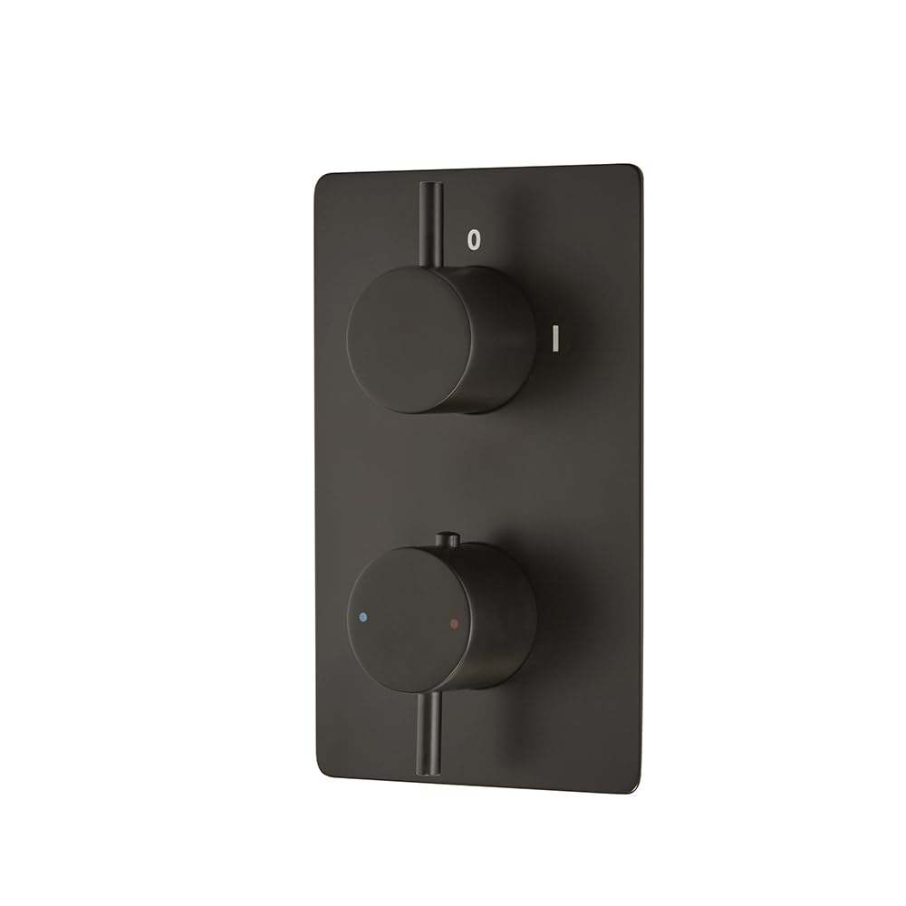 Milano Black Otto 1 Outlet Twin Thermostatic Concealed Mixer Shower Valve