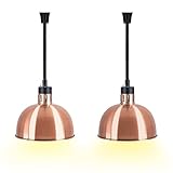 YMJOINMX Food Heat Lamp 2 Pack Food Warmer Lamp with Bulb Food Heating Lamp Commercial Food Service Heat Lamp 110v