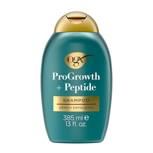 OGX ProGrowth + Peptide Shampoo Haarwachstum & Kopfhaut-Peeling mit Mandelsäure & Peptiden Sulfatfrei 385 ml