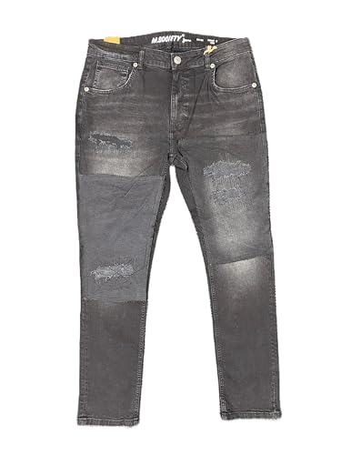 M.Society - Mens Stretch Skinny Fit Black Jeans (MS-80308) - Main Image