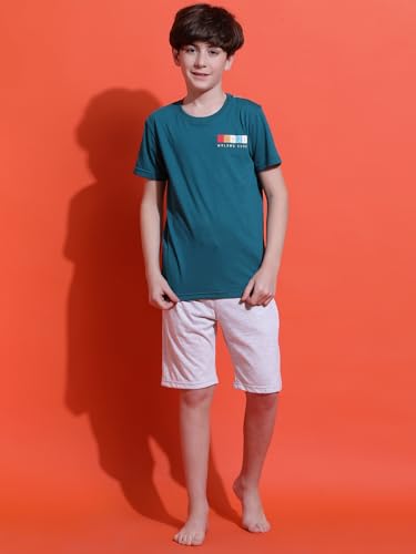 Image of Li'l Tomatoes Boys 100% Cotton Night Suit | Summer T-Shirt & Shorts Set | Soft & Breathable Sleepwear | 9-16 Years