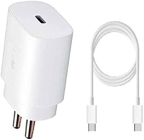 Image of Original 25Watt Pd Charger Compatible for Type-C Cable for Samsung S21 /S21+ /S21 Ultra /S20 /S20+ /S20 Ultra /Note 20 /Note 20 Ultra /Note 10 /Note10+ /Z Fold 3 5G-White