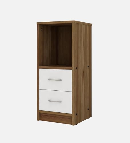 Image of Livi Multipurpose Storage Unit | Engineered Wood | Free-Standing Cabinet | Lyon Teak & White Finish | Spacious & Durable | Easy Knock-Down Assembly