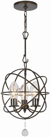 Crystorama Solaris 3 Light English Bronze Sphere Outdoor Pendant