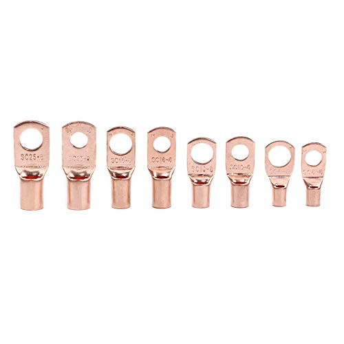 60pcs/Set SC6-25 Open Barrel Copper Lug Ring Battery Wire Connector Cable Crimp Terminal Kit