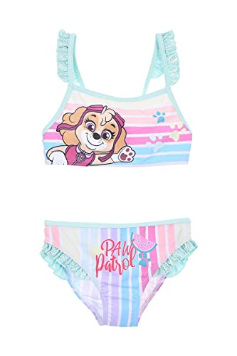 Suncity Bañador de la Patrulla Canina Juego de Bikini, Turquo, 6 años para Niñas