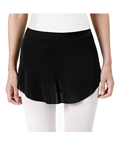 STELLE Adult Dance Pull-On Ballet Wrap Skirt for Women （Black, L）