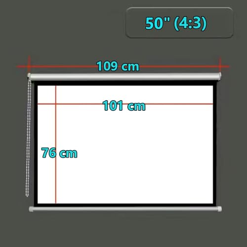 Pantalla de proyección manual 50" 4:3 para cine en casa miniatura 7