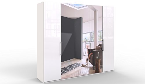 WIEMANN Loft Kleiderschrank, Schlafzimmerschrank, Gleittürenschrank, Drehtürenschrank, mit Spiegel, Glas, weiß, B/H/T 250 x 236 x 58 cm WIEMANN Loft Kleiderschrank, Schlafzimmerschrank, Gleittürenschrank, Drehtürenschrank, mit Spiegel, Glas, weiß, B/H/T 250 x 236 x 58 cm