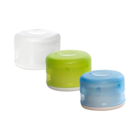 humangear GoTubb | Hard Container | Easy Open | Food-Safe Material, Clear/Green/Blue, Small Cover