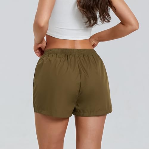 Image of Women Y2k Gingham Boxer Shorts Plaid Striped Cute Mini Bloomers Elastic Waist Loose Fit Summer Shorts