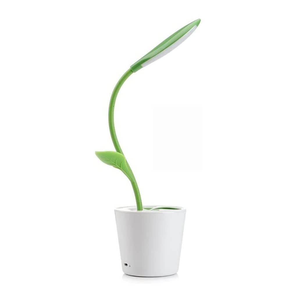 Lampa Biurkowa Lampa Biurkowa Roślinna Lampka Nocna Student Ochrona Oczu USB Ładowanie Uchwyt Na Długopis LED Ochrona Wzroku(Dark green)