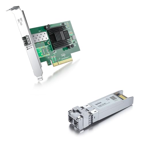 1 Pack ipolex X520-DA1, tarjeta de red 10GbE y módulo SFP multimodo LC 850nm 10Gb miniatura 1
