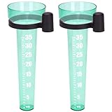 KINGLAKE 2PCS Pluviometre Exterieur Jardin, Pluviomètre Plastique avec Titulaire, pour Jar...