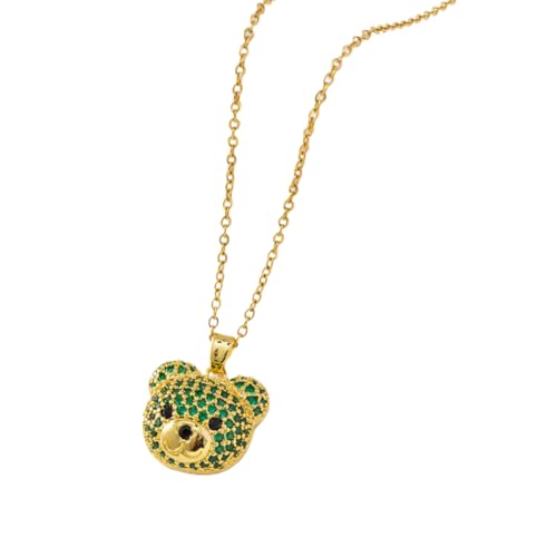 Collier ours animal mignon de dessin animé incrusté de zircon brillant